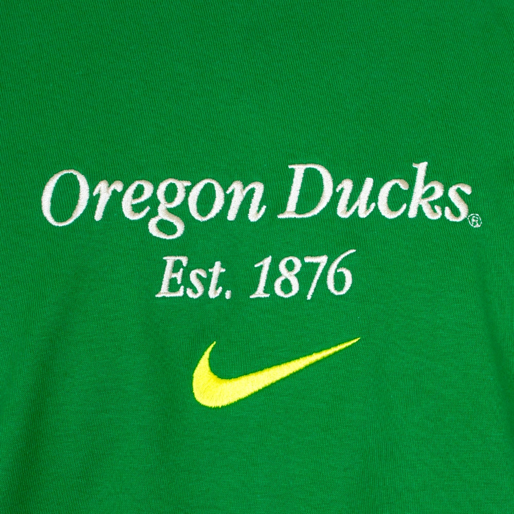 1876, Nike, Green, Crew Neck, Cotton, Men, Max 90, Embroidered, Oregon Ducks, T-Shirt, 926410